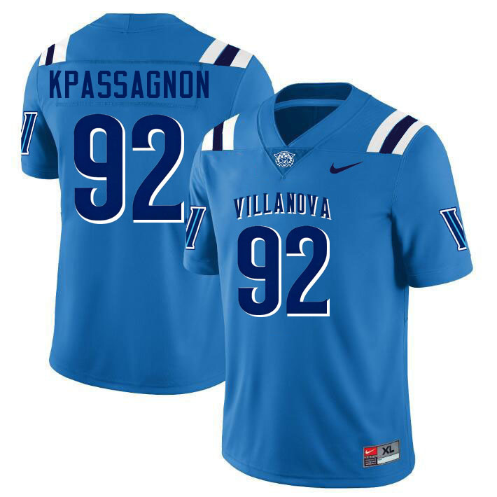 Villanova Wildcats #92 Tanoh Kpassagnon College Football Jerseys,Uniforms-Light Blue